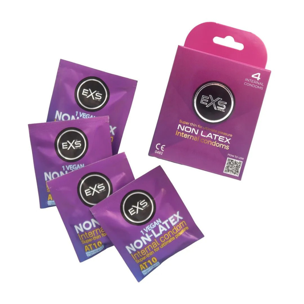 EXS - Vegan Non-Latex Internal Condoms 4's Pack photo-3