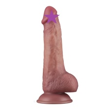 Lovetoy - 8.5'' 双层柔软震动假阳具 - 肉色 照片