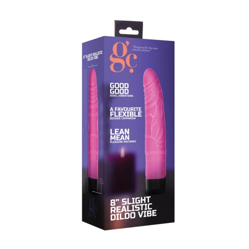 GC - 8" Slight Vibro Dildo - Pink 照片