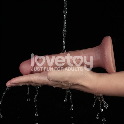 Lovetoy - 8'' 雙層柔軟震動假陽具 - 肉色 照片
