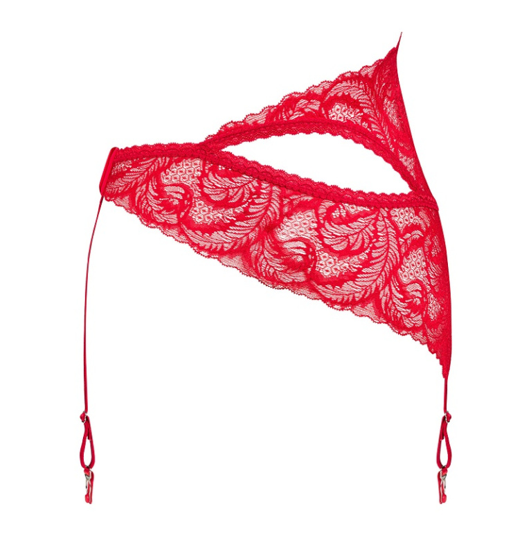 Obsessive - Atenica 吊袜带 - 红色 - 加细码/细码 照片