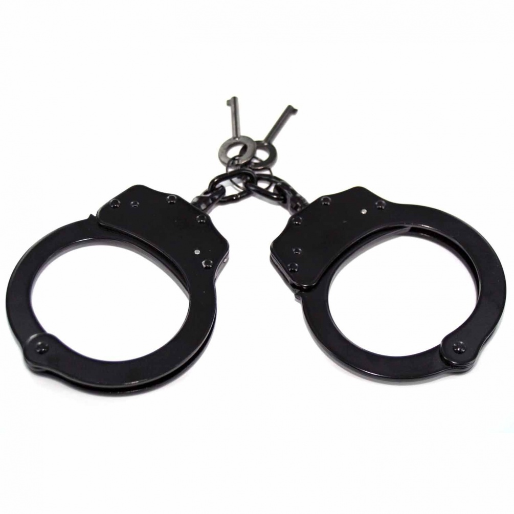 Made of high quality black plated steel, these cuffs are als... STD - Black Steel Handcuff photo-5