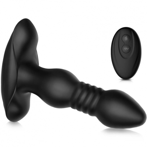 Erocome - 后发座 遥控抽插式后庭震动器 - 黑色 照片