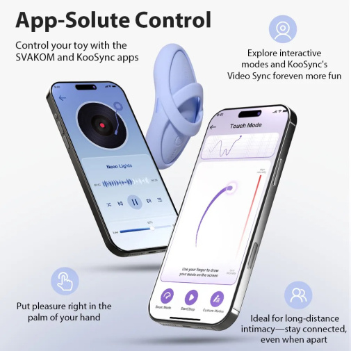 SVAKOM - Echo 2 APP Flexible Finger Vibrator - Pink Lilac photo