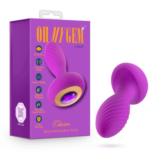 Oh My Gem - Charm Vibro Plug - Amethyst photo