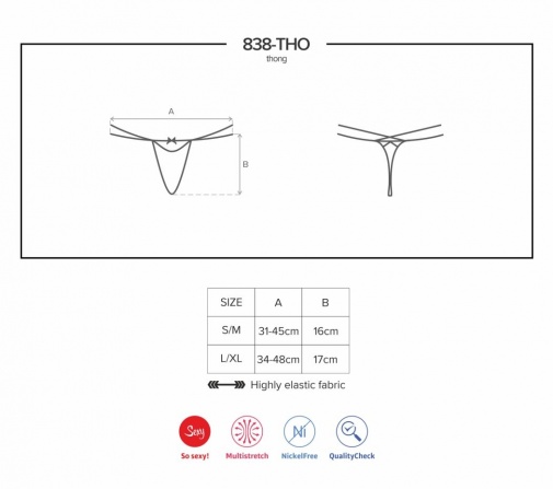 Obsessive - 838-THO-6 Thong - Turquoise - S/M photo