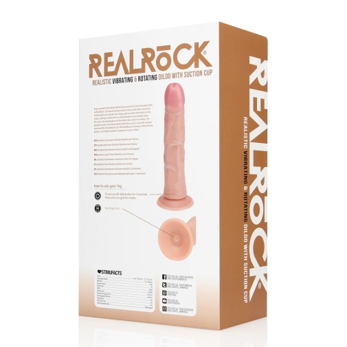 RealRock - 8" 旋轉震動弧形仿真假陽具 連陰囊 - 肉色 照片