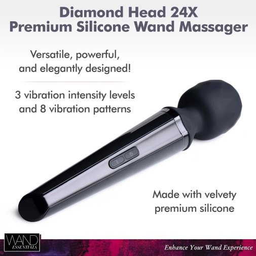 Wand Essentials - 24X Diamond Head Massager - Black photo