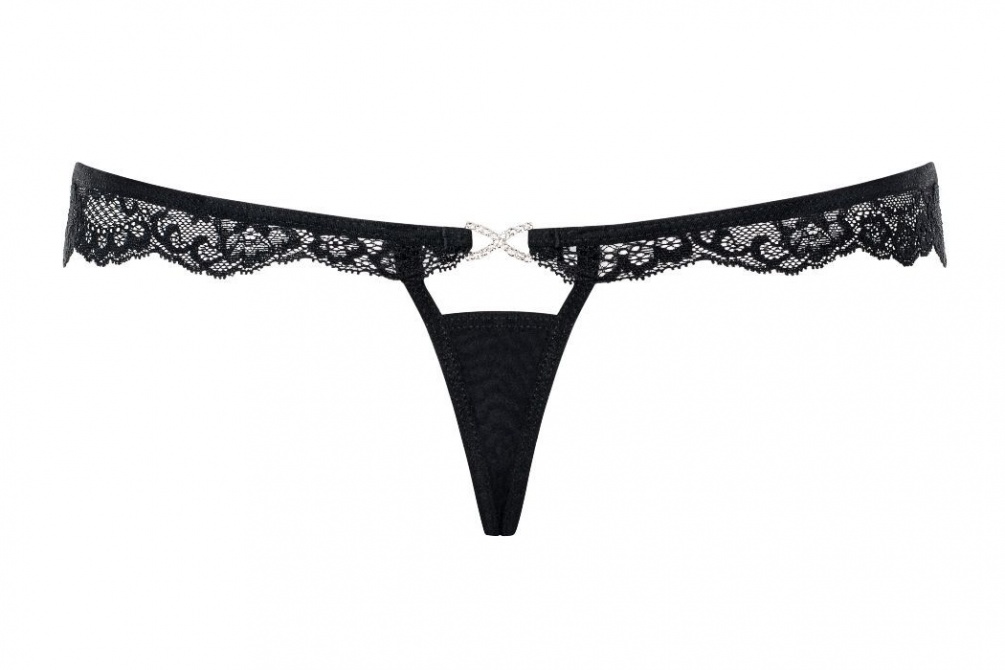 Wanna have an amazing time? Put on something that brings ple... Obsessive - Charmea Thong - Black - L/XL photo-6