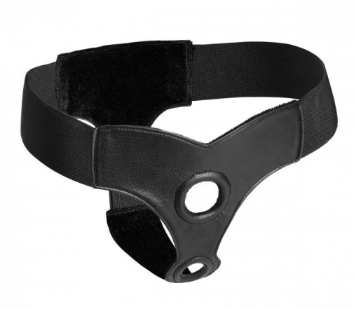 Strap U - Crave Double Penetration Faux Leather Strap On - Black photo