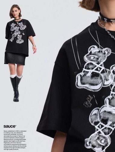 (G) Sauce - Bear Neckless T-Shirt - Black - M photo