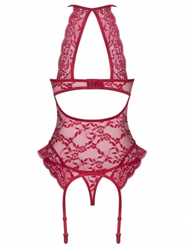 Obsessive - Ivetta Corset & Thong - Ruby - L/XL photo