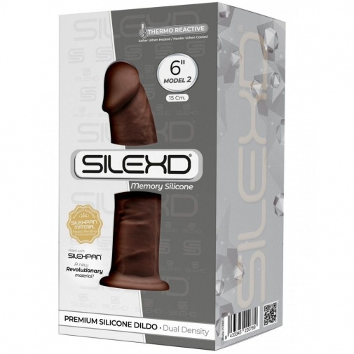 Silexpan - 6'' Dual Destiny Premium Silicone Dildo - Brown photo