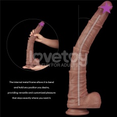 Lovetoy 16" 雙層皮膚矽膠製仿真陽具 大碼  - 肉色 照片