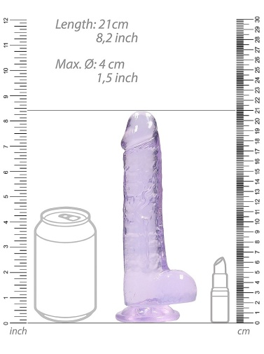 RealRock - 8" Realistic Dildo w Balls - Purple 照片