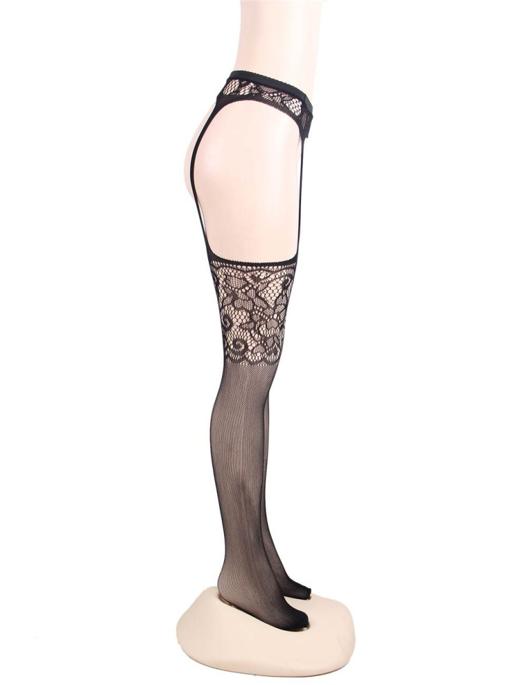 Ohyeah - Suspender Stocking - Black - M  photo