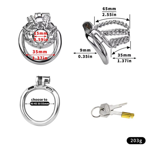 FAAK - Chain Metal Chastity Cage M photo