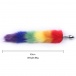 MT - Anal Plug S-size with Artificial wool tail - Rainbow photo-3
