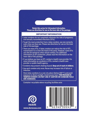 Durex - Classic Condoms 3's Pack photo