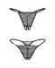 Obsessive - Bianca Crotchless Thong 2pcs - Black - 2XL/3XL 照片