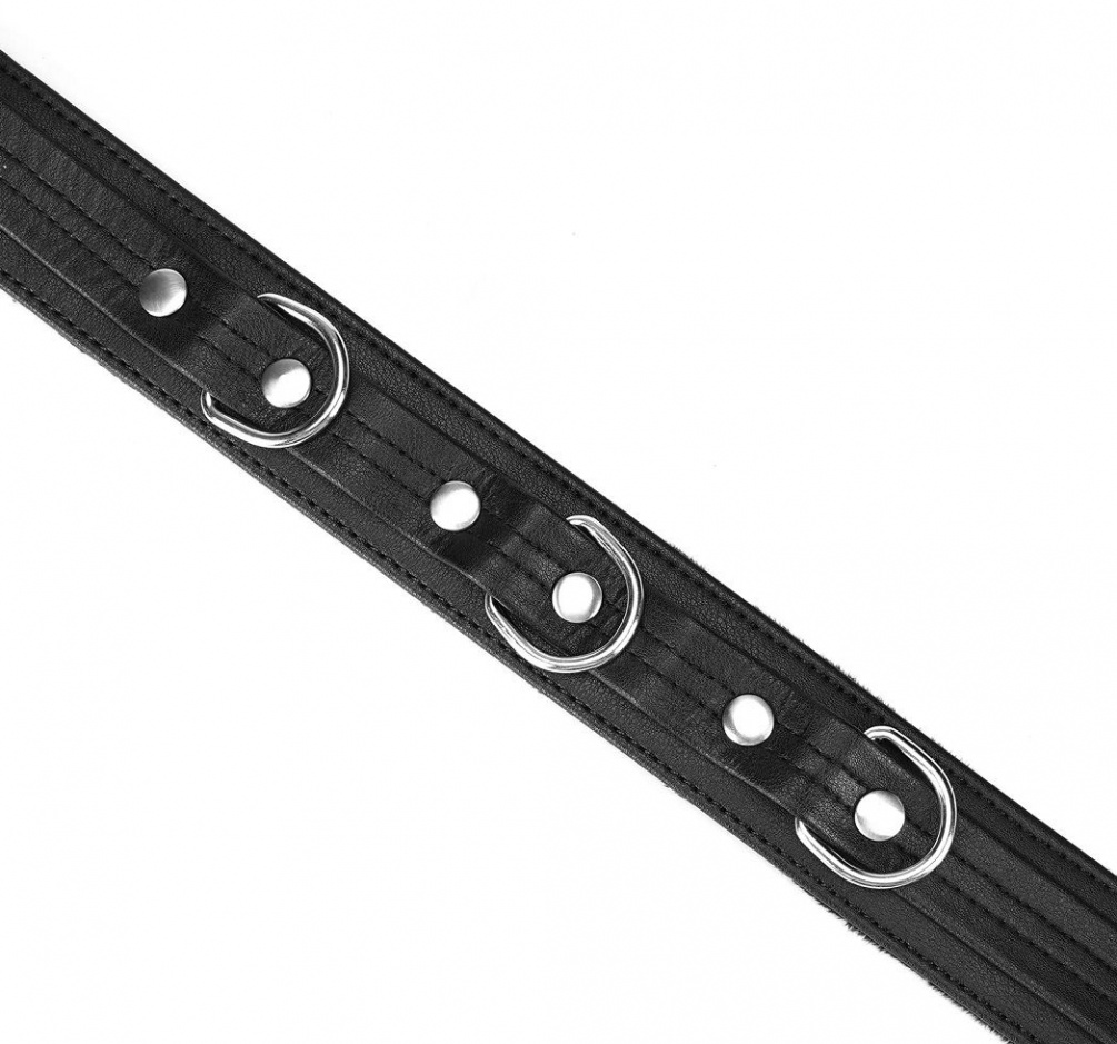 Eco-friendly material, composed of 50% recycled leather and ... Liebe Seele - Black Bond Collar w Leash photo-5