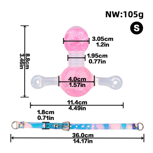 FAAK - Crystal Bite Ball Gag S - Pink 照片