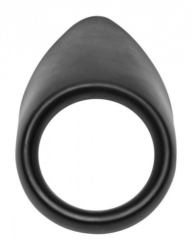 Master Series - Taint Teaser Silicone Cock Ring and Taint Stimulator 2" - Black photo