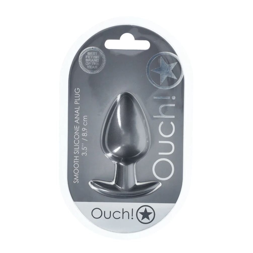 The 3.5’’ / 8,9 cm Ouch! Large Anal Plug with its beautiful ... Ouch - Smooth Anal Plug L - Gunmetal photo-3