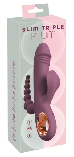 You2Toys - Slim Triple Plum Rabbit Vibrator - Purple 照片