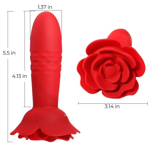 Secwell - Rose Thrusting Vibrator - Red photo