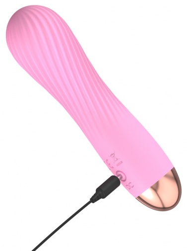 Cuties - Grooved Mini Vibrator - Pink photo
