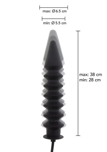 Hidden Desire - Expert Ribbed Inflatable Plug - Black 照片