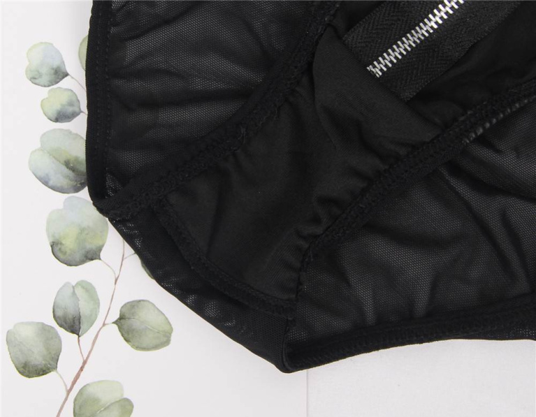 Ohyeah - Zipper Panties - Black - M photo