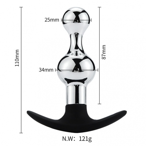 MT - Silicone Anchor Anal Plug w 2 Balls photo