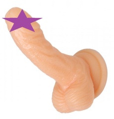 Frisky - 4" Silicone Curvy Suction Cup Dildo - Flesh photo