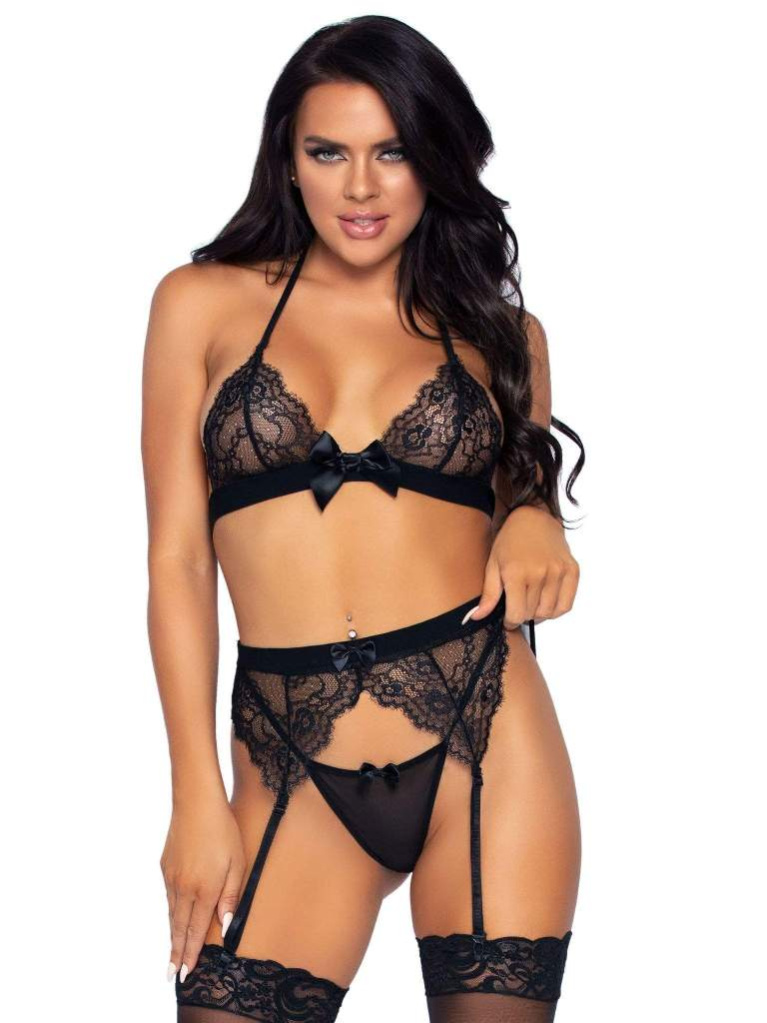 Leg Avenue - True Romance Lace Set - Black - M photo