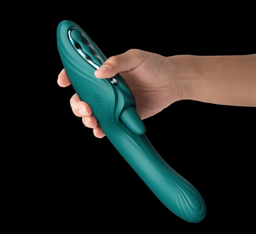 Zalo - Ares APP Heating Vibrator - Turquoise Green photo