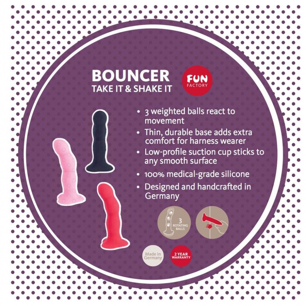 At first glance the BOUNCER looks like just your regular dil... Fun Factory - Bouncer Dildo - Red photo-8