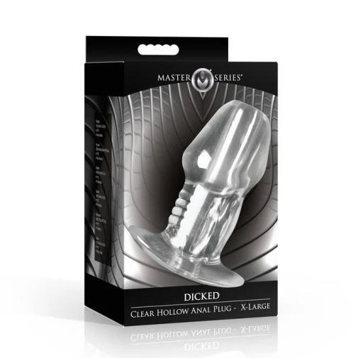 Master Series - Dicked Hollow Plug XL - Clear photo