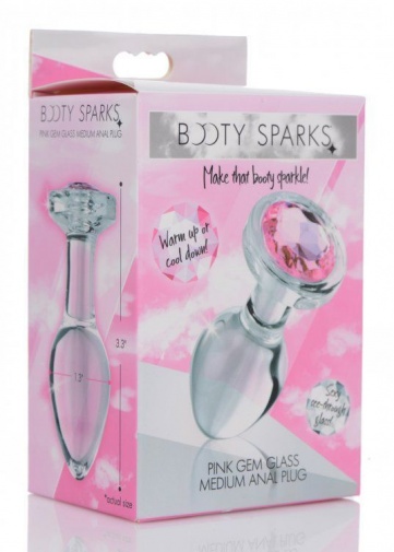 Booty Sparks - Gem Glass Anal Plug M-size - Pink photo