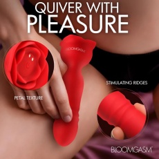 Bloomgasm - Rose Delight Thrusting Vibrator - Red 照片