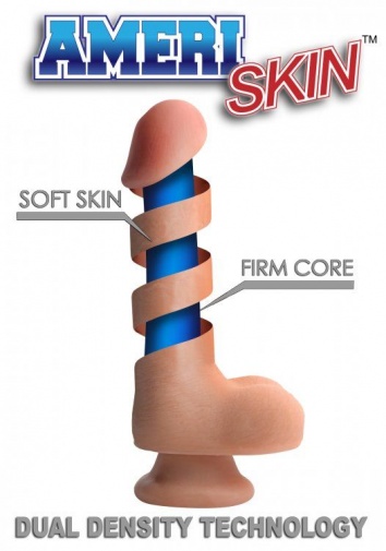 USA Cocks - 8" Ameriskin Dual Density Dildo - Flesh photo