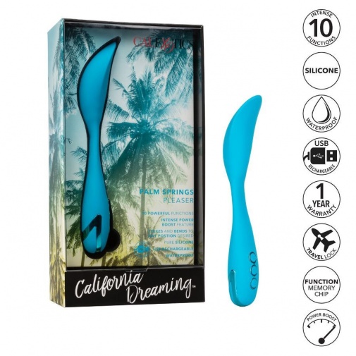 CEN - CalDream Palm Springs Pleaser Vibe 可調節彎曲尖頭振動器 - 藍色 照片