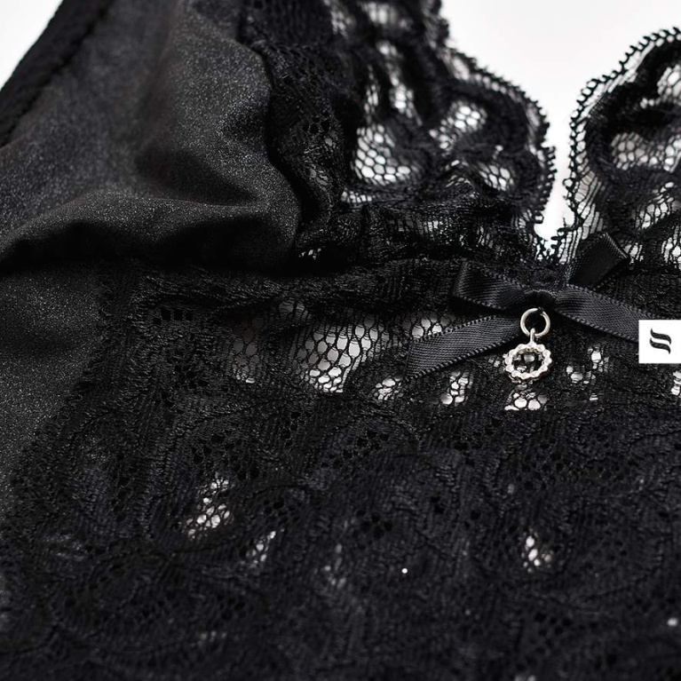 Obsessive - Laluna Corset & Thong - Black - L/XL photo