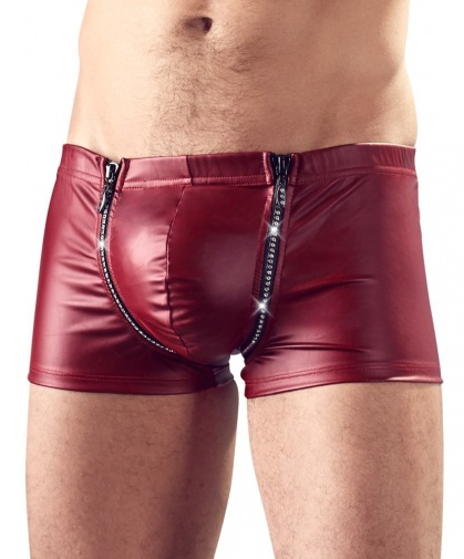 Svenjoyment - 双拉链男士四角内裤 - 红色 - 细码 照片