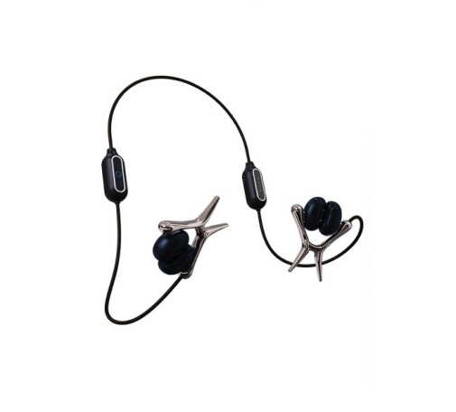 Tingon - Vibrating App Nipple Clamps - Black photo
