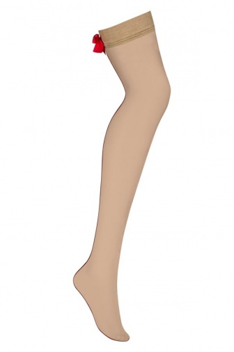 Obsessive - S808 stockings - Beige - L/XL photo