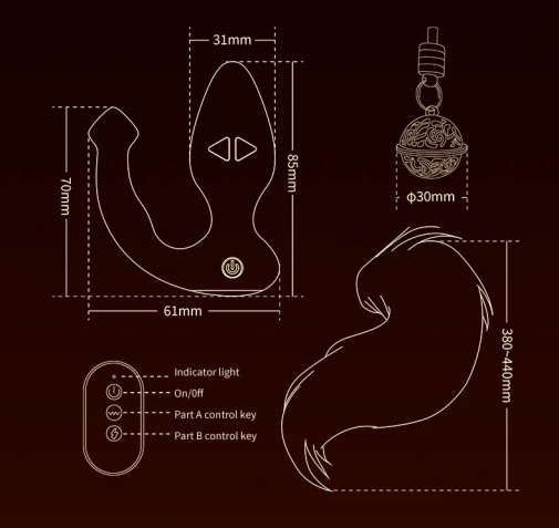 Sevanda - Weasel Estim Vibro Tail Plug - White 照片