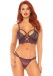Leg Avenue - Bralette w Cage Strap O-ring & G-String - Plum - S/M photo