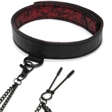 Fifty Shades of Grey - Sweet Anticipation Collar w Nipple Clamps - Red photo